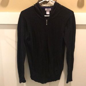 Black hooded cardigan